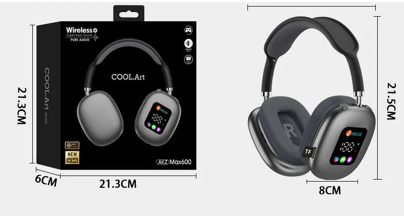 Cuffie Wireless MAX600 con Display Digitale